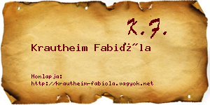 Krautheim Fabióla névjegykártya